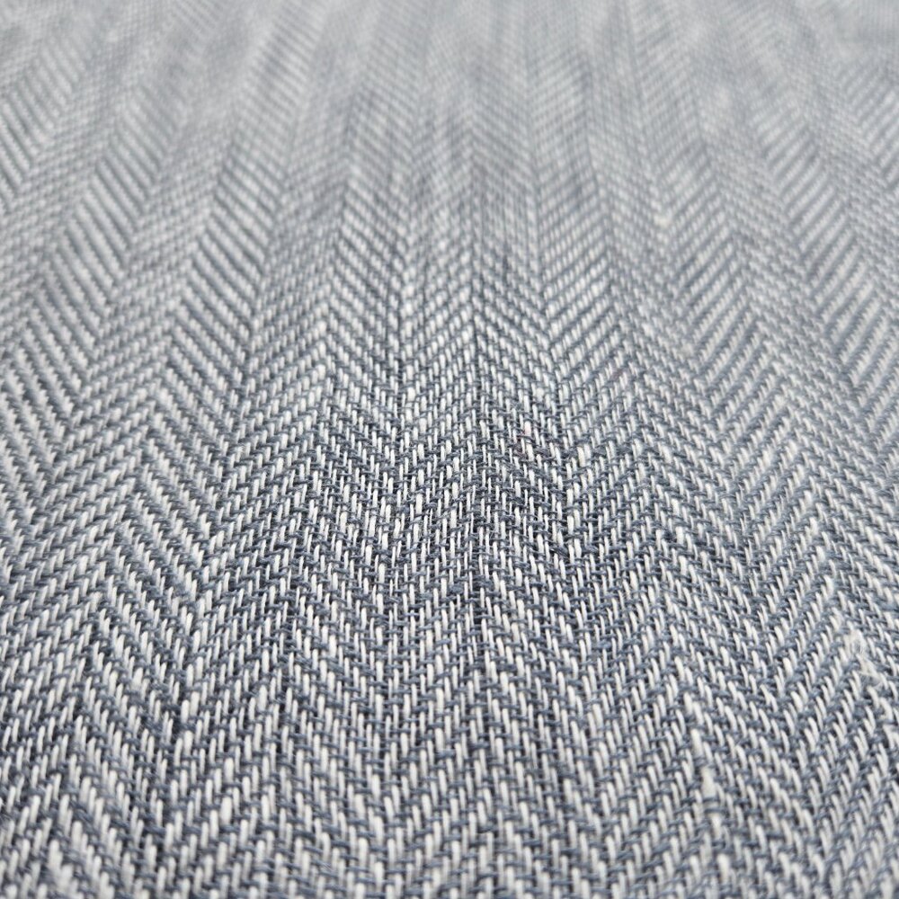 NWOT McNutt Linen Herringbone Scarf Grey Blue - Picture 8 of 10